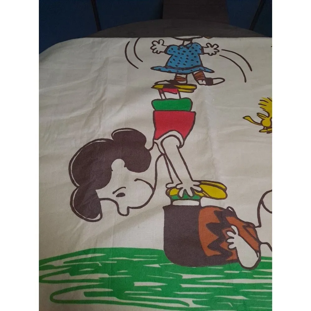 1965 Peanuts The Tag Along Bon Voyage Blanket Keep Fit 45x72 Excellent Condition
